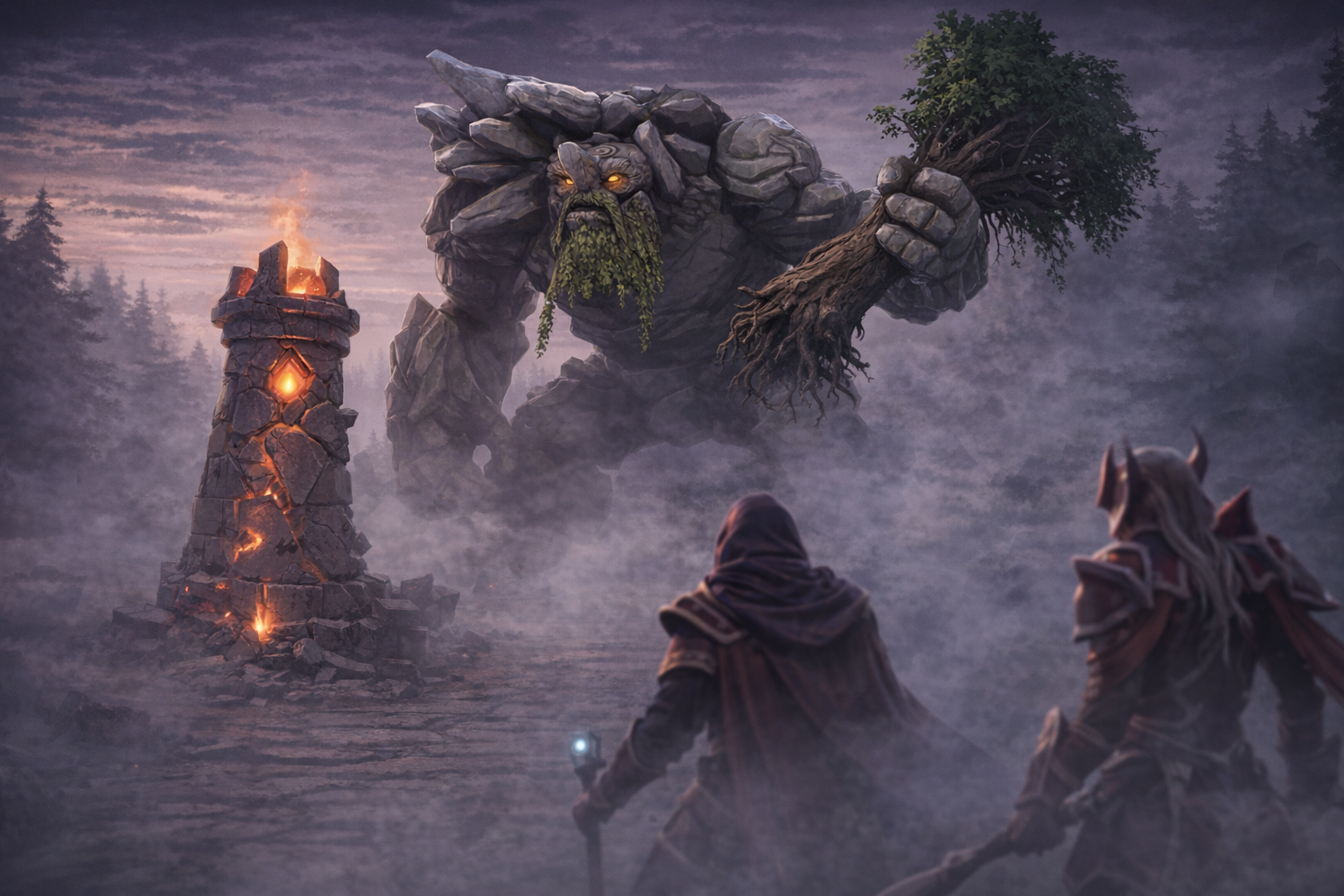 Tiny carry threatening a tower with Tree Grab